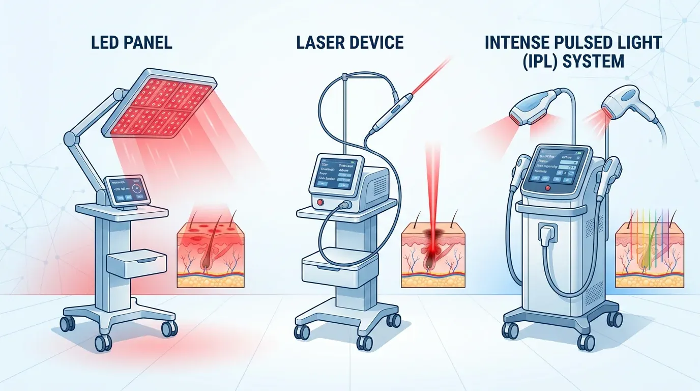 Источники света для фотодинамической терапии: LED-панель, лазер и IPL в сравнении