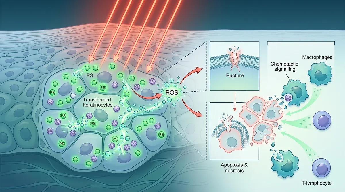 Механизм фотоактивации ФДТ в ткани бородавки